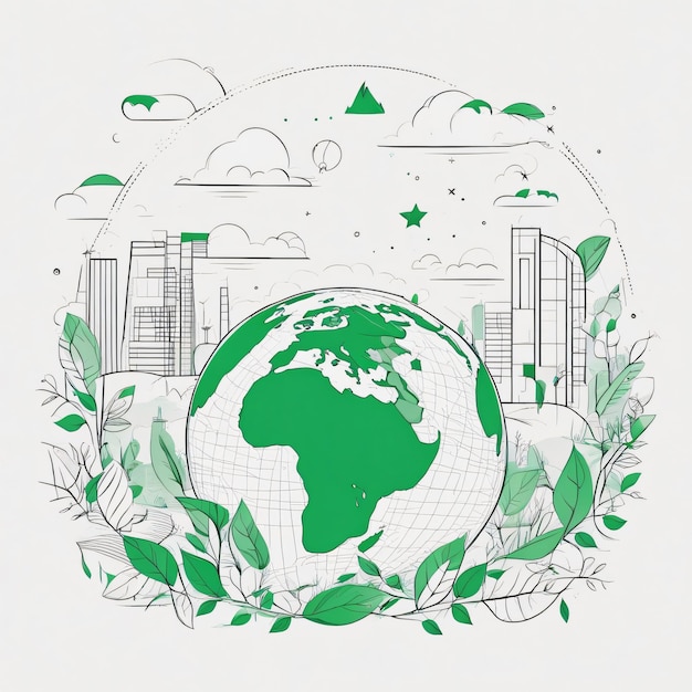 Save Earth Globe Concept bescherm de milieuillustratie