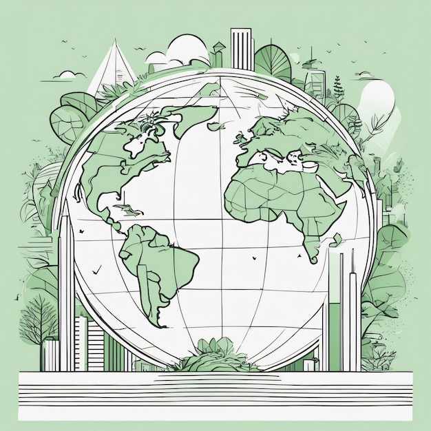 Концепция Save Earth Globe защищает иллюстрацию окружающей среды