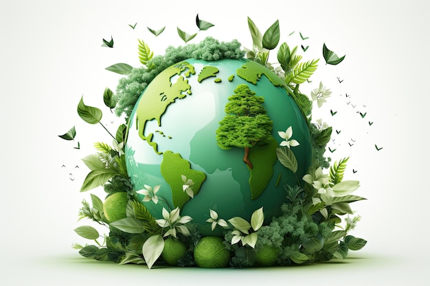 save the green planet concept with green Earth globe Earth Day