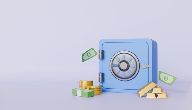 save money with financial services for growing wealth gold bars coins symbolizing financial