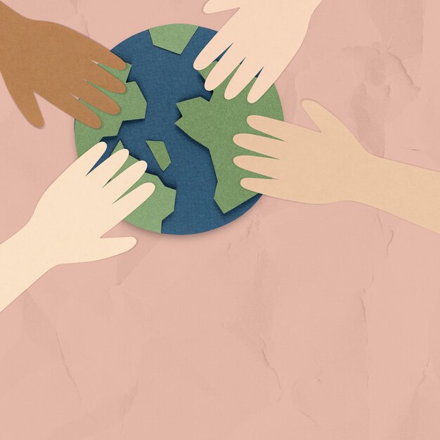 Photo save our planet. hands over earth globe