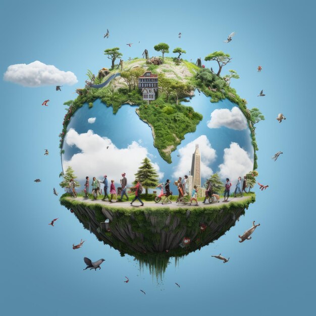 Save planet concept invest in our planet ecology concept world environment day background