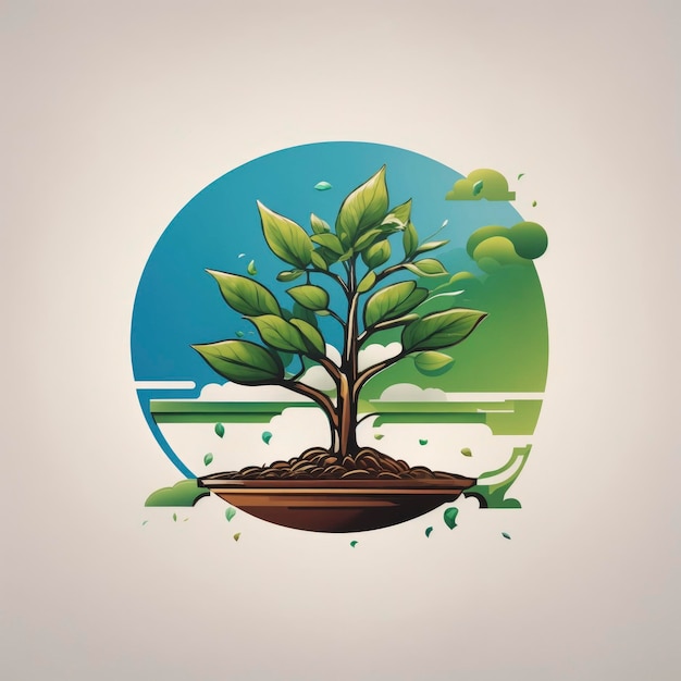Save the planet concept vector logo