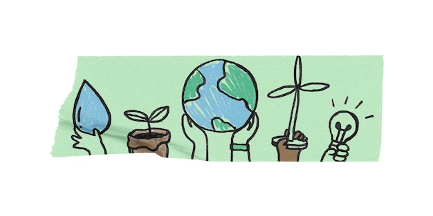 save the planet png tape sticker transparent background