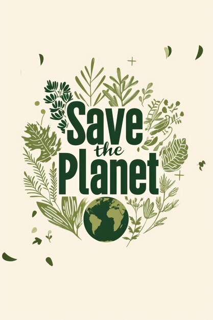 Photo save the planet protect the world sustainable ecology