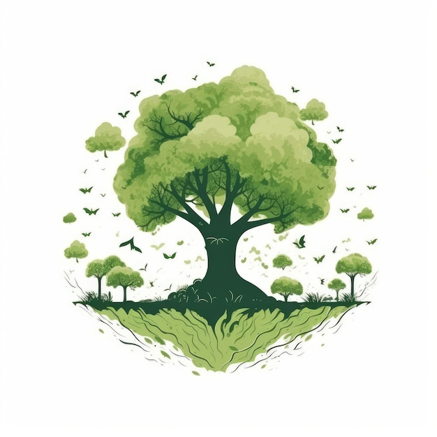 Save tree save earth icon generative AI