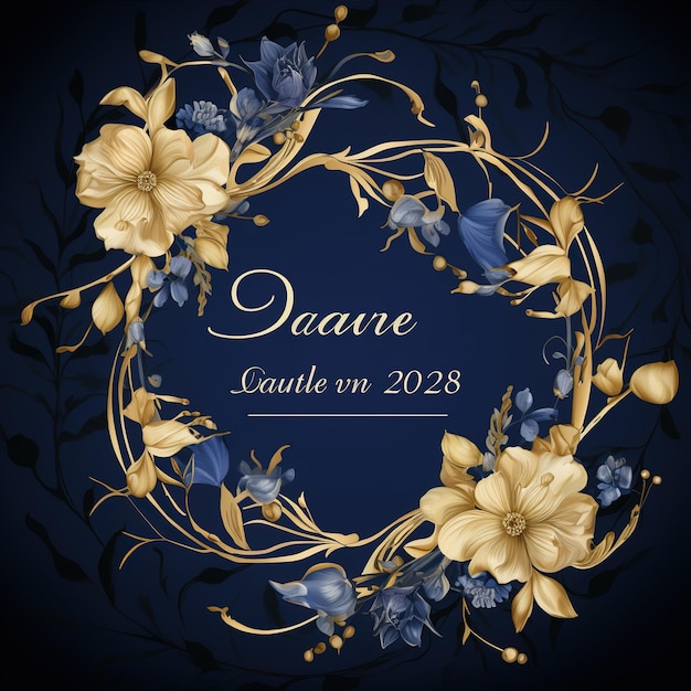 a savethedate design using royal blue silver