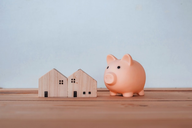 Saving money for buy a house and real estate , saving concept