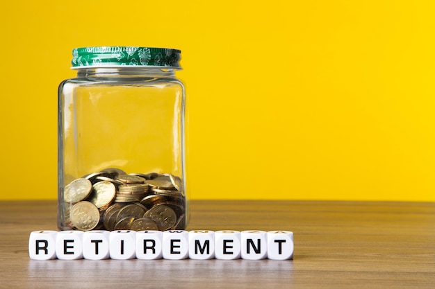 Saving money for retirement plan retirement conceptual