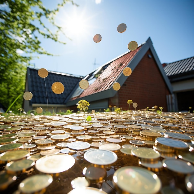 Saving money with solar panels on the roof of a house