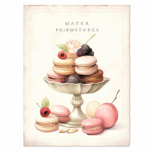Savor the Art of Patisserie Mastering Macaroons on a 3x5 Recipe Card