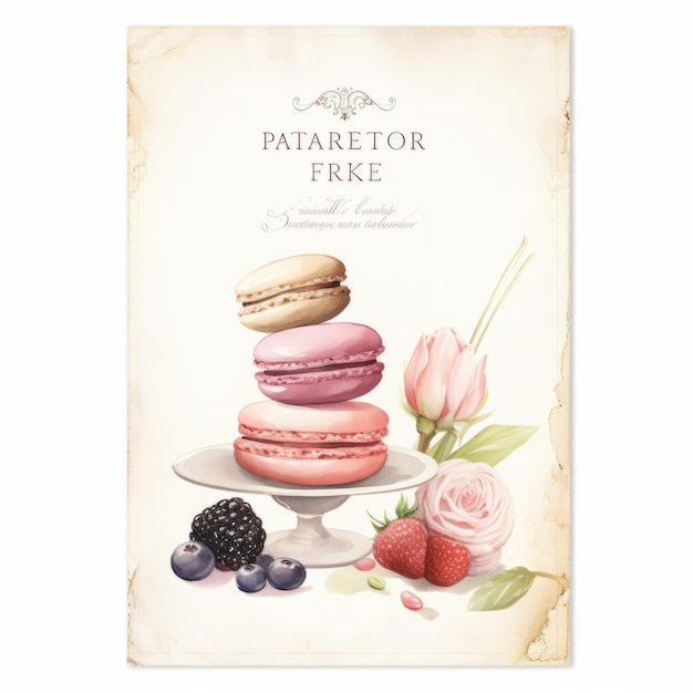 Savor the Delights 3x5 Recipe Card for Exquisite Patisserie and Macaroons