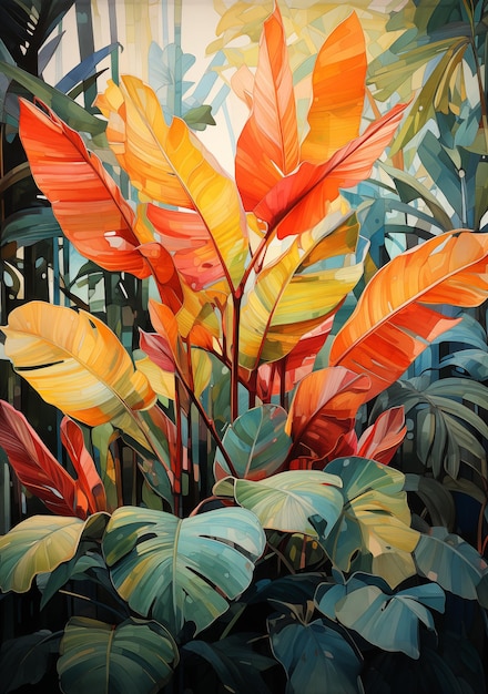 Savor Exotic Foliage Dive into the World of Watercolor Tropics