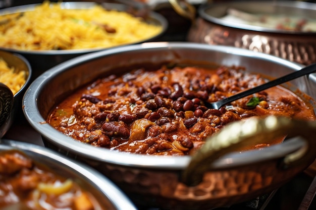 Foto assaporate il sapore del delizioso piatto rajma chawal