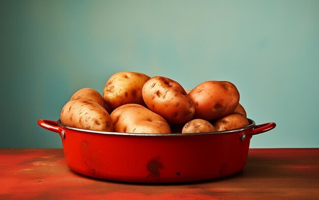 Savor the Flavor of Hickory Style Potatoes in a Red Pan Generative by Ai