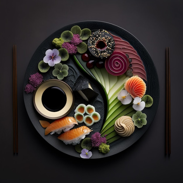 Savor the Flavor of Sushi Delicious Rolls in Every Shot AI Generative