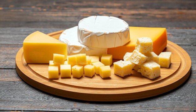 写真 芸術性を味わう ブリー カマンベール チェダーチーズなどのチーズ盛り合わせプレート