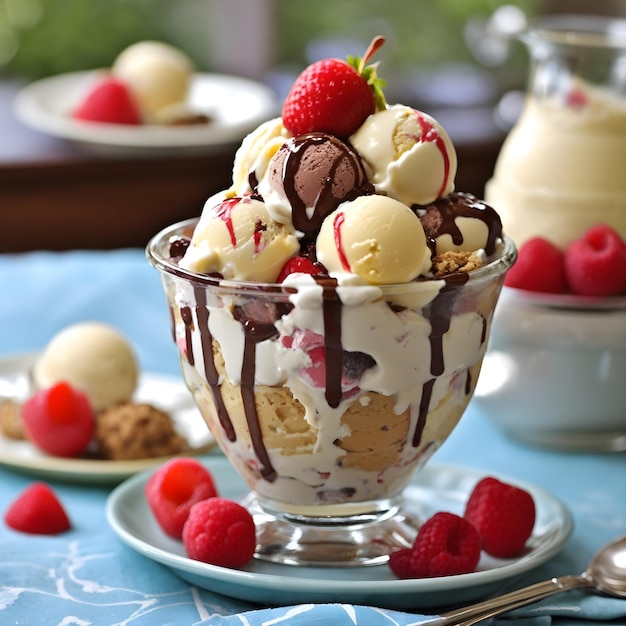 Savoring Summer Bliss Homemade Ice Cream Sundae