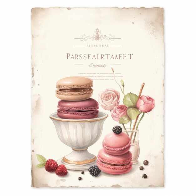 Savoring the Sweet Life Exquisite Patisserie Creations on a 3x5 Recipe Card with Delectable Macaroo