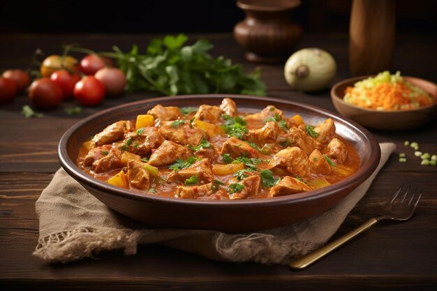 Foto assaporare la tradizione authentic curry bliss su sfondo bianco