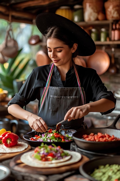 Savoring Tradition Female Chef Crafting Authentic Mexican Cuisine