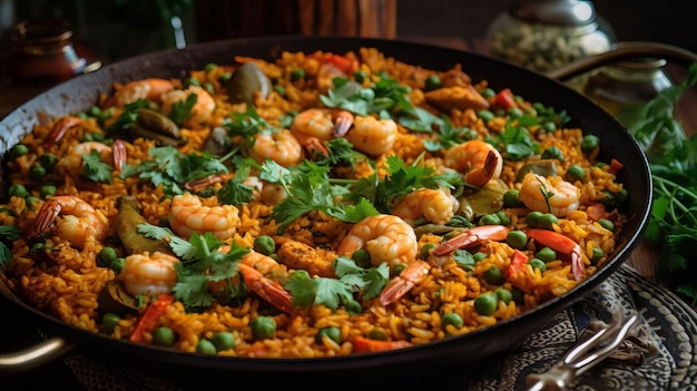 Savory and Aromatic Mexican Paella with Tender Chicken