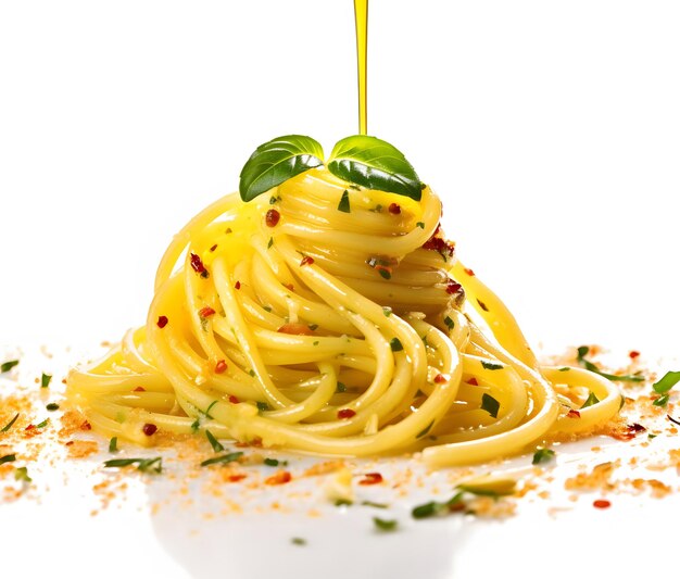 Savory and aromatic spaghetti aglio e olio with garlic Generative AI