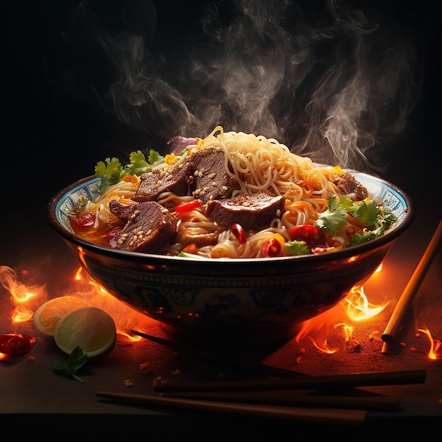 Savory Beef Noodles Bowl