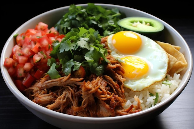 Savory Carnitas Breakfast Burrito Bowls with Eggs and