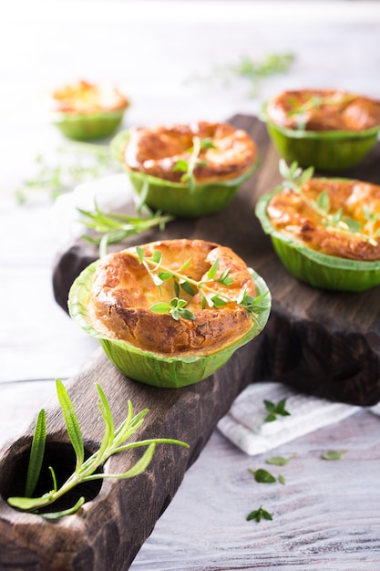 Savory cheddar cheese and leek mini quiches