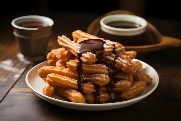 Savory Churros with Chocolate Sauce