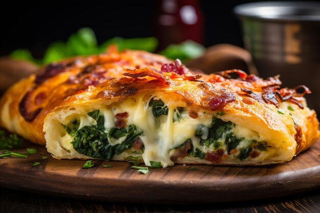 Premium Photo | Savory Danish Pastry Filled with Spinach and Cheese