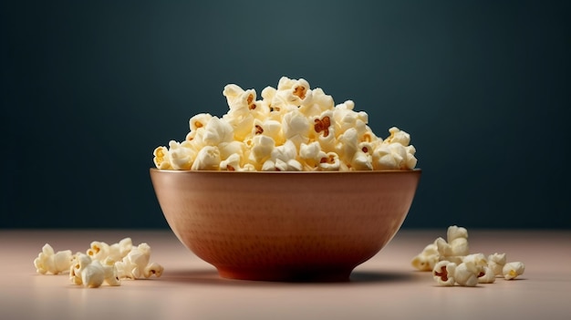 Savory Delight Beboterde en gezouten Popcorn Bowl Generatieve AI