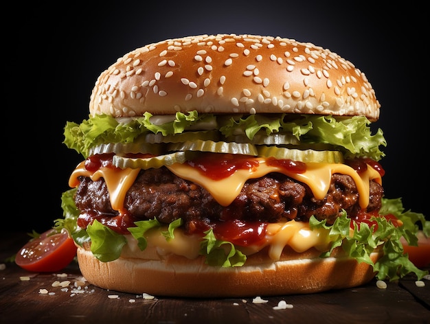 Savory Delight Fresh Tasty Burger Isolated on White Background