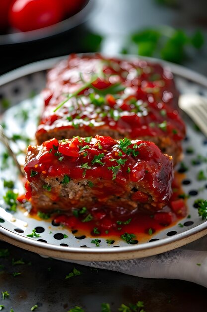 Photo savory delight meatloaf magic with tomato glaze