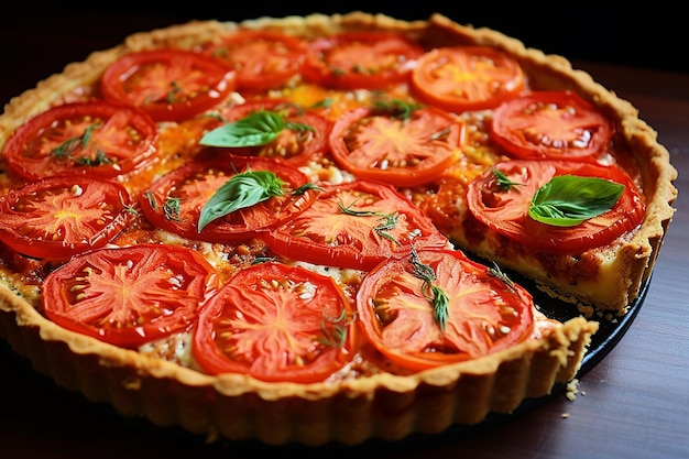 Photo savory delight photo of tomato pie