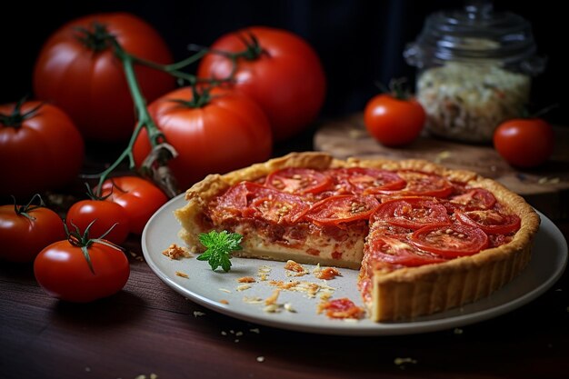 Photo savory delight photo of tomato pie