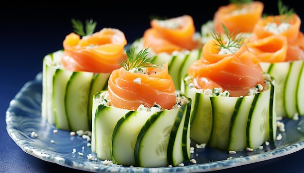 Savory Delight Smoked Salmon Cream Cheese and Cucumber Snack