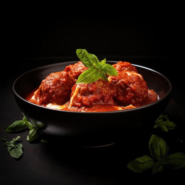 Savory Delights Capturing the Essence of 3 Meatballs in Marinara Sauce