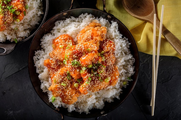 Premium Photo | Savory delights closeup of deepfried orange chicken ...