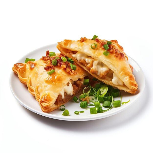 Photo savory empanadas on white background image