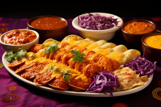 Savory enchiladas platter