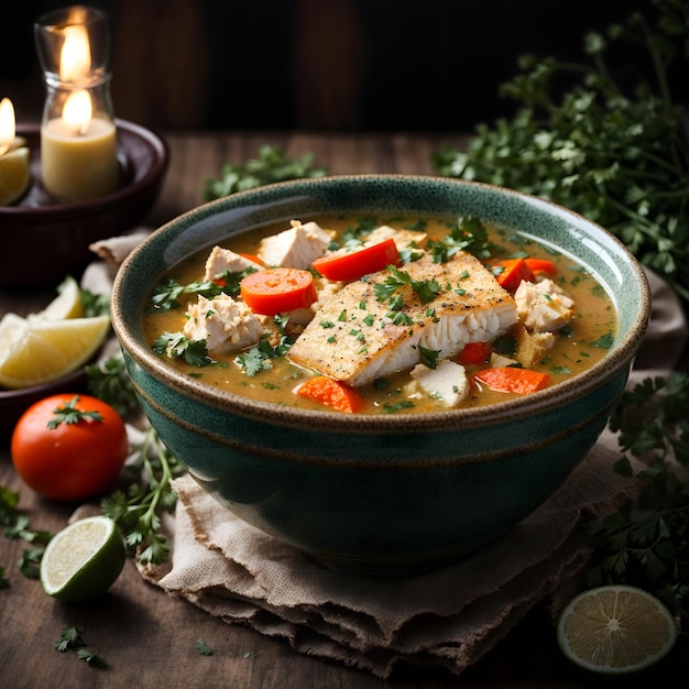 Savory Fish Soup in a Bowl