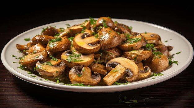 Photo savory food champignon mushroom
