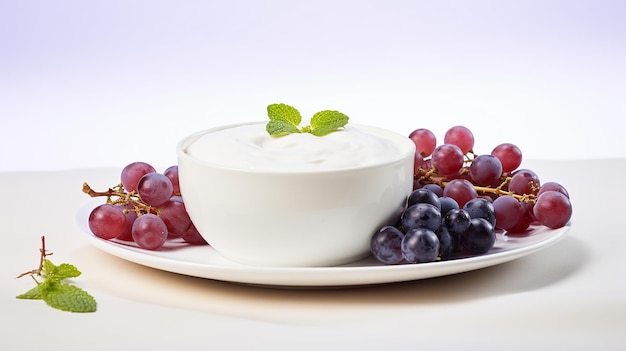 Savory Indulgence Vegetable Yogurt with Grape Dessert