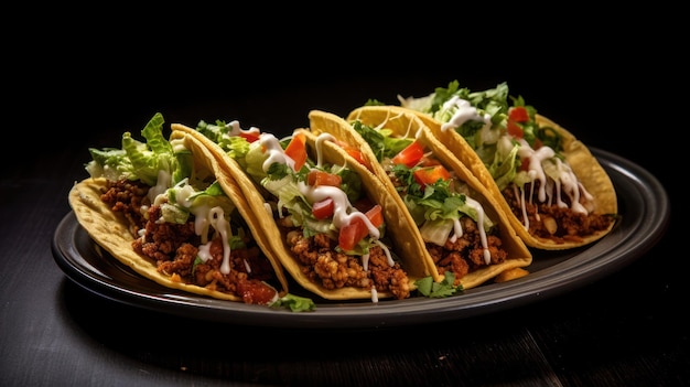 Savory Mexican Delight Tasty Tacos with Meat and Cheese