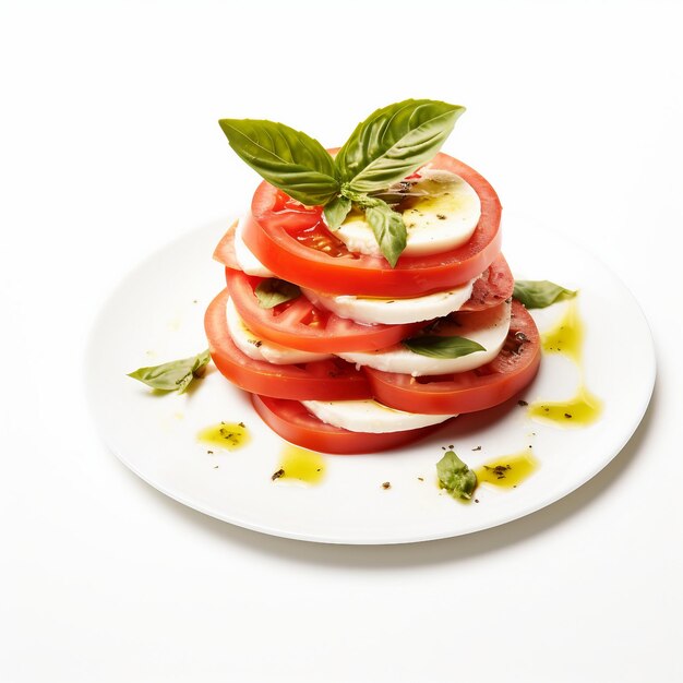 Photo savory pepperoni basil tomato puffs on white background