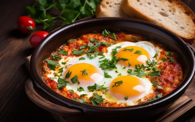 Savory Shakshuka Fried Eggs with Tomato Paprika and Parsley