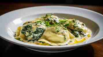 Photo savory spinach ravioli