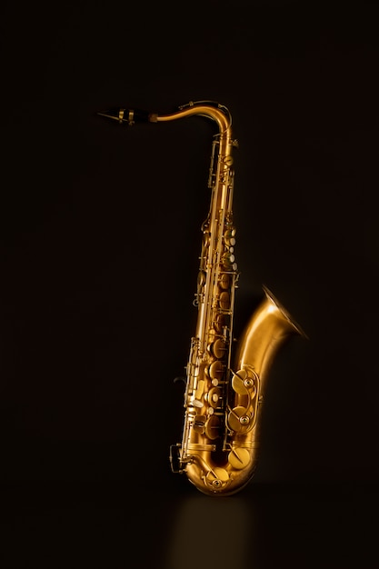 Sax golden tenor saxophone in black